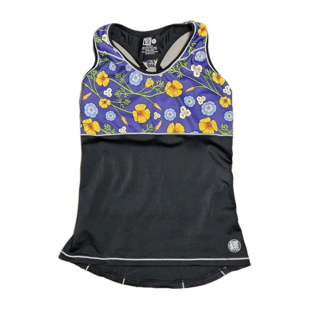 DeSoto Femme Carrera Sprint Tri Top Women's Small Pockets Built in Bra Triathlon